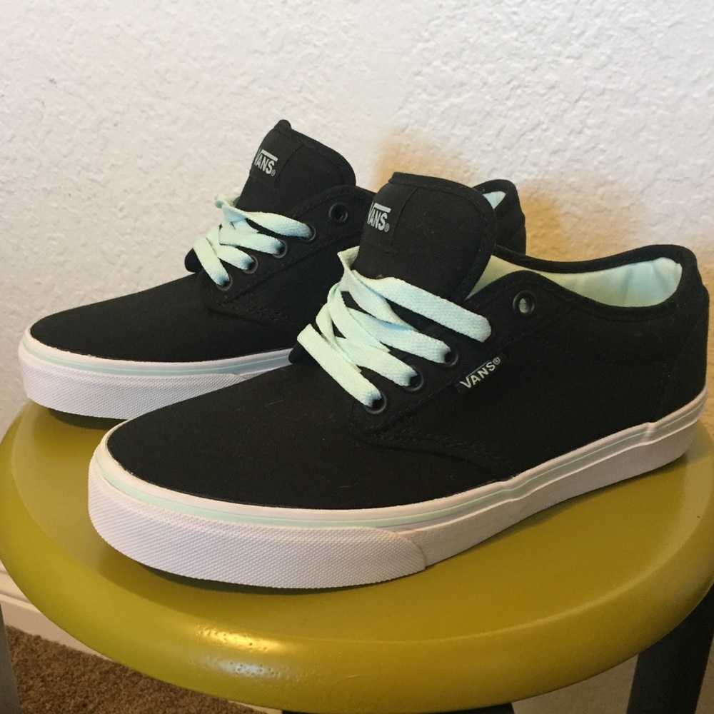 Brand New! Vans Black and Mint Green Shoes!